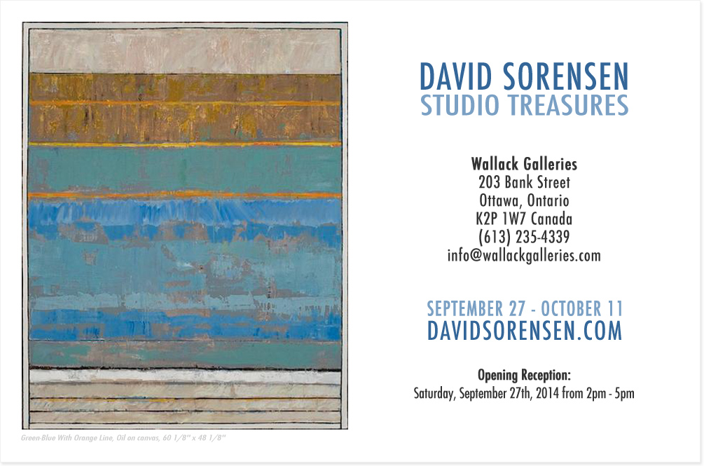 David Sorensen - Studio Treasures • September 13 - October 9 • Studio 21 1273 Hollis Street Halifax • Nova Scotia • B3J 1T7 • Canada • 902.420.1852